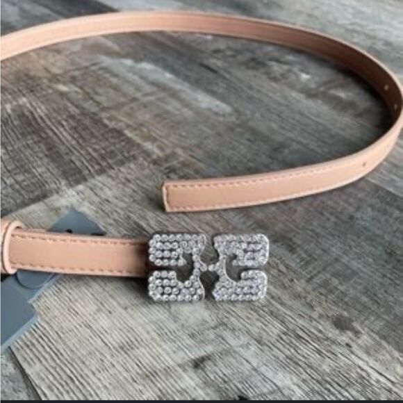 Ganni‎ belt rhinestone embellished logo buckle XS main image 5